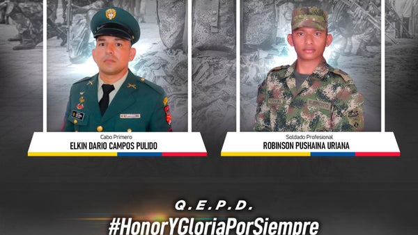 Clan del Golfo asesina a dos soldados en La Guajira