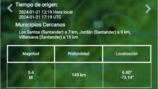 Fuerte temblor sacude el centro de Colombia este domingo Fuerte temblor sacude el centro de Colombia este domingo