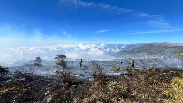 Grave incendio en el Páramo de Berlín en Santander