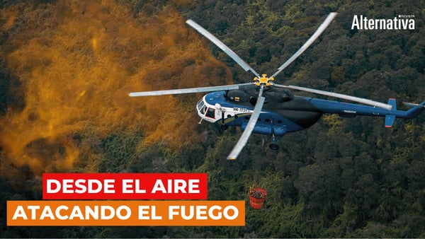 Desde el aire atacando el fuego Desde el aire atacando el fuego