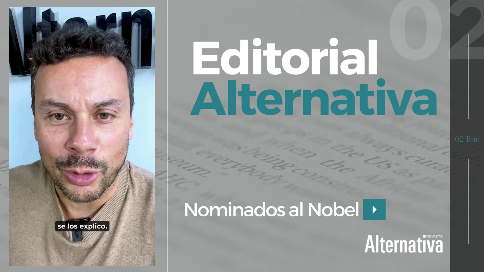 Portada Editorial Hassan Nominados al Nobel 02 FEB de 2024 Premio Nobel, Nobel de Economía, Nobel de Quimica, Nobel de Literatura, Nobel de medicina, Nominados, Panamericanos, Panam Sports, Perdimos los Panamericanos, MinSalud, Guillermo Alfonso Jaramillo, Vacunas, Vacunas vencidas, Deporte colombiano, sede Panamericanos, Gobierno del Cambio, Noticias, MinDeporte, Revista Alternativa