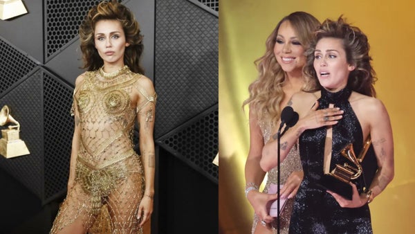 Miley Cyrus deslumbra en los Grammy con un vestido confeccionado en oro