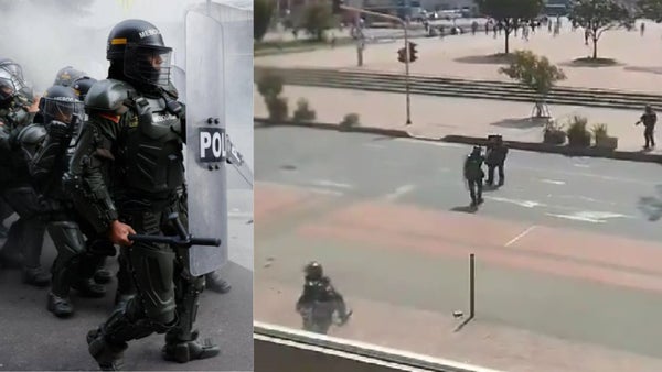 Enfrentamientos en el centro de Bogotá por operativos de la Sijín