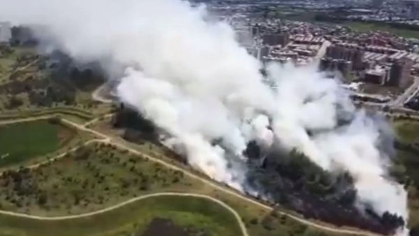 Incendio forestal cerca al humedal Jaboque