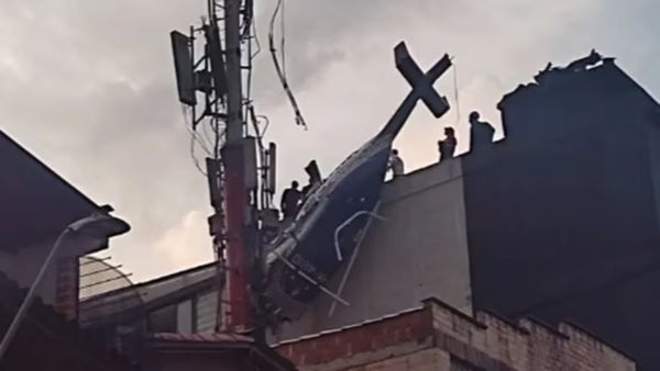 Un helicóptero turístico se accidentó en Medellín