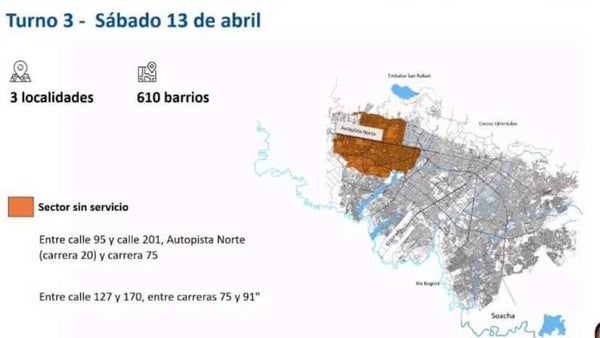 Bogotá afronta tercer día de racionamiento de agua: 610 barrios afectados Bogotá afronta tercer día de racionamiento de agua: 610 barrios afectados