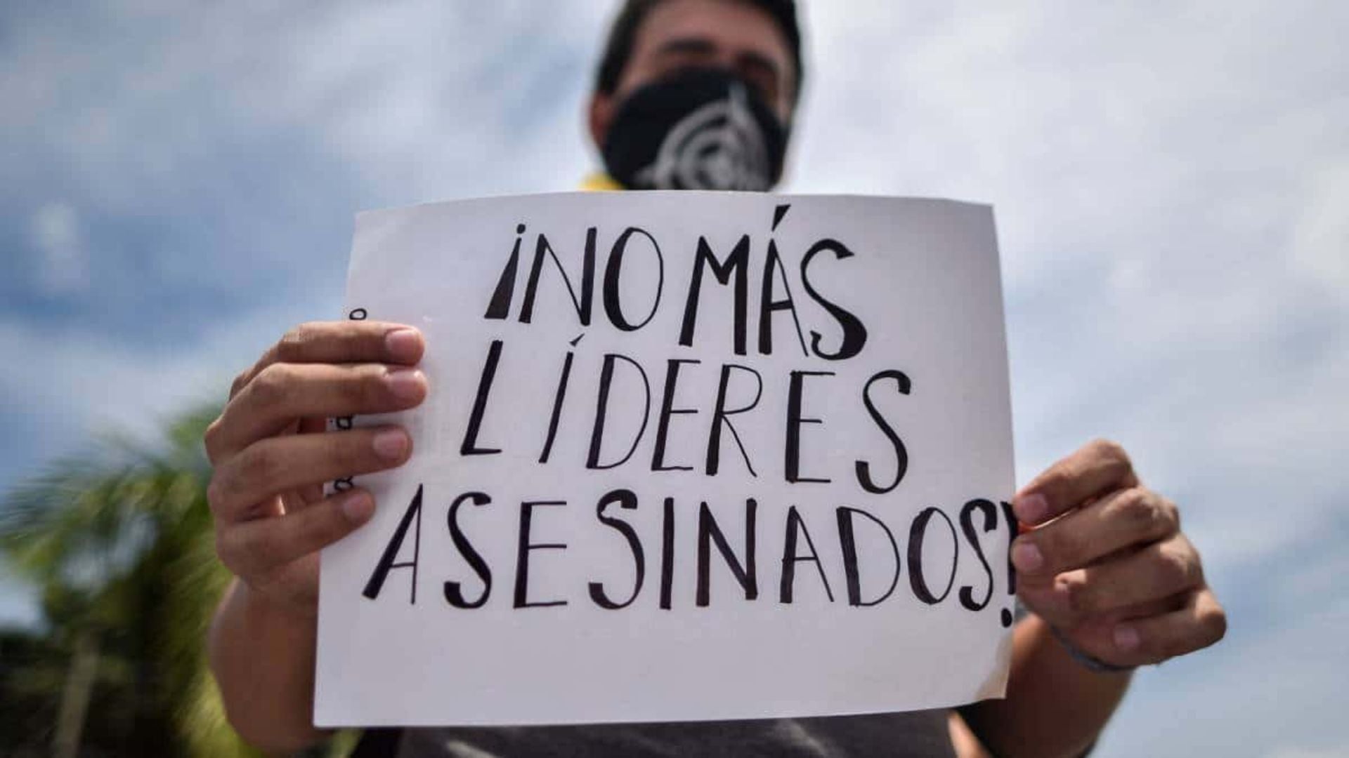 Protesta por asesinatos de líderes sociales.
