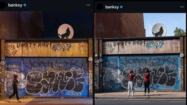 Banksy revela cuarta obra de la serie "animal" y es robada en minutos