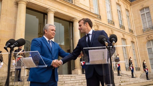 Duque y Macron reafirman la cooperación en inmigración, medio ambiente, paz y vacunación